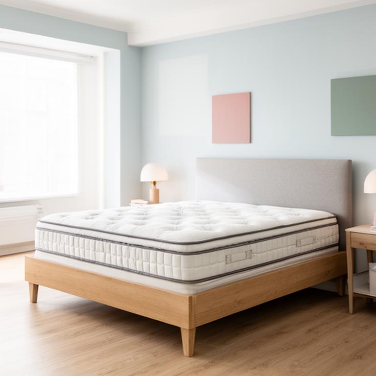 Firm orthopaedic mattress on a neatly made bed in a bright Wakefield showroom