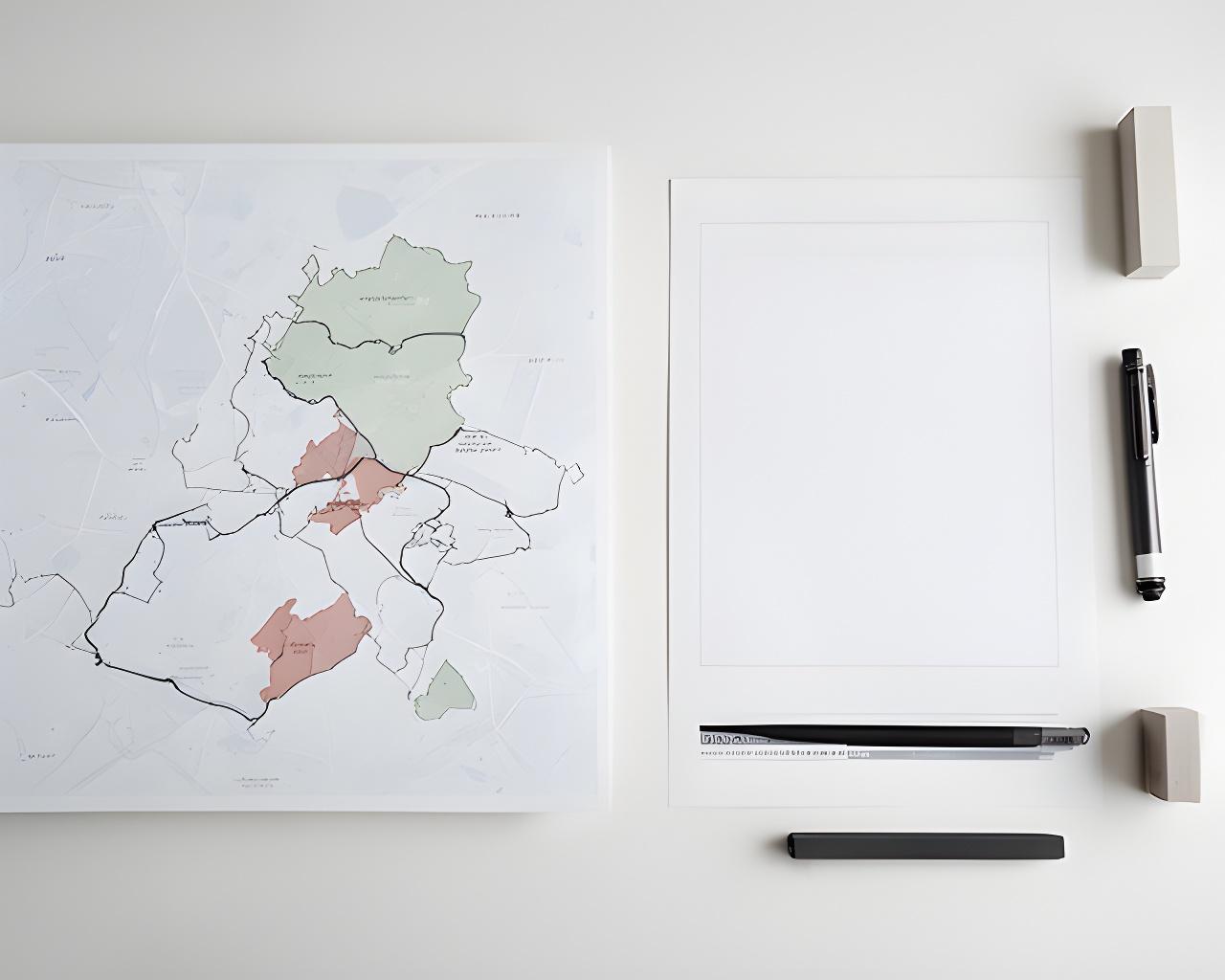 Printed West Yorkshire delivery area map on a desk beside a postcode list