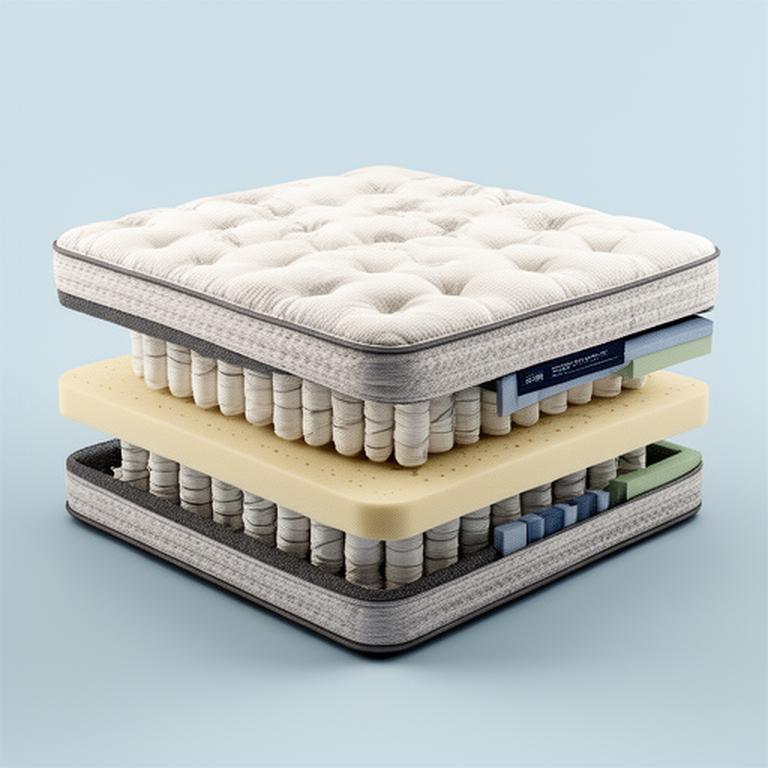 Layered hybrid mattress showing pocket springs beneath responsive foam and a plush top