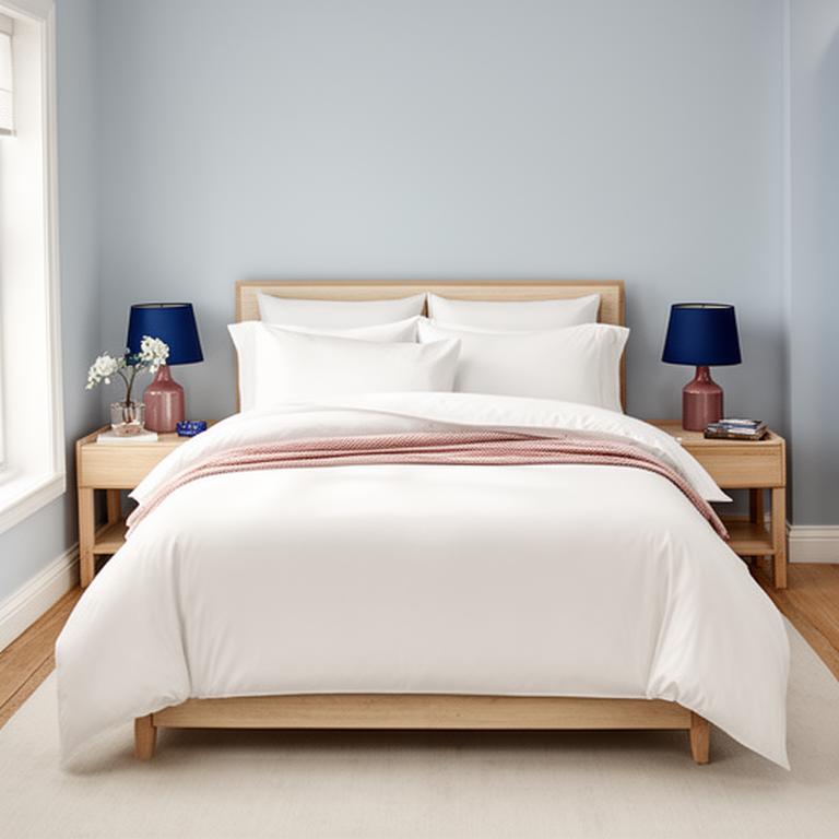 Neatly made bed with folded white bedding in a bright Wakefield bedroom